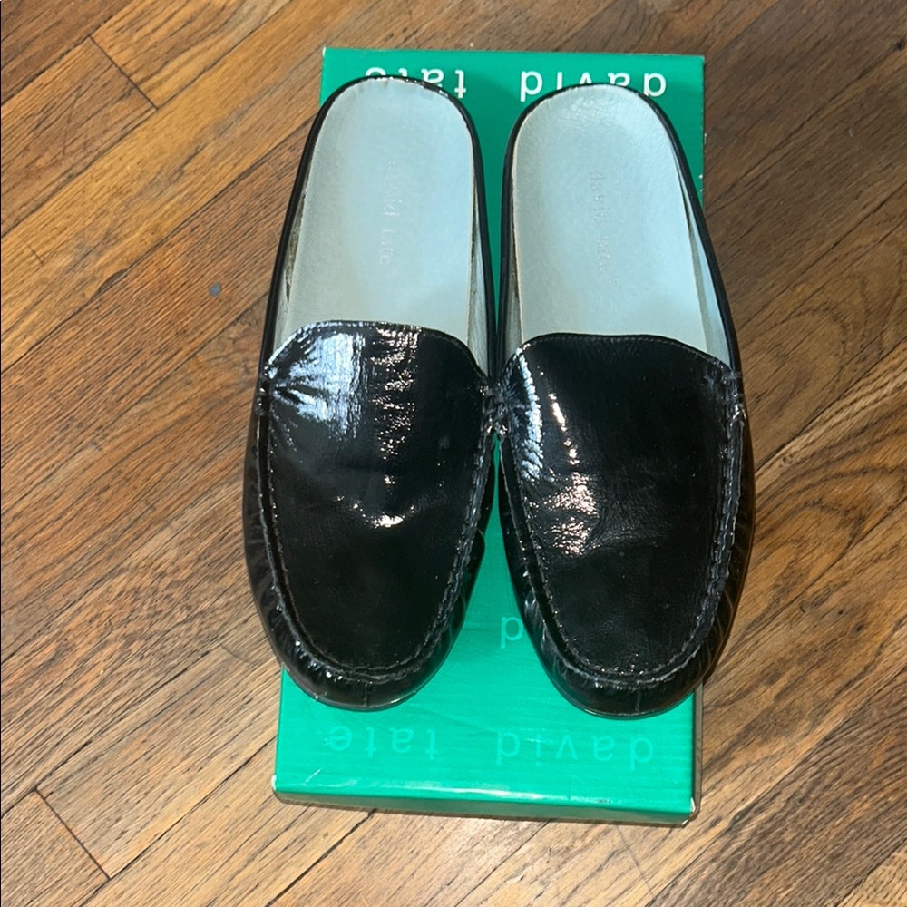 David Tate Black Loafers Slip-On Shoes